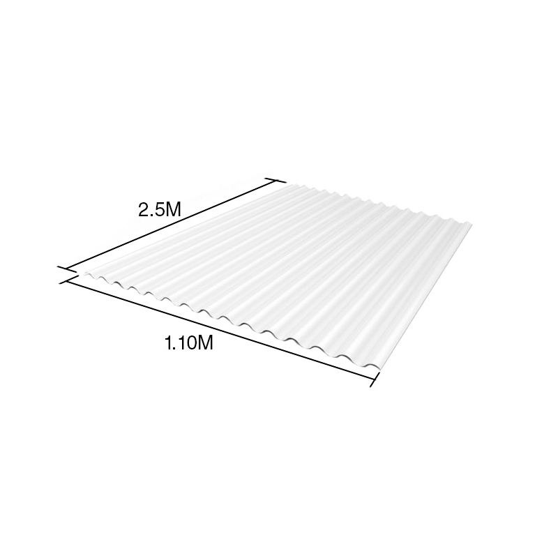 Chapa acanalada policarbonato opalina 2.5m x 1.1m x 0.8mm