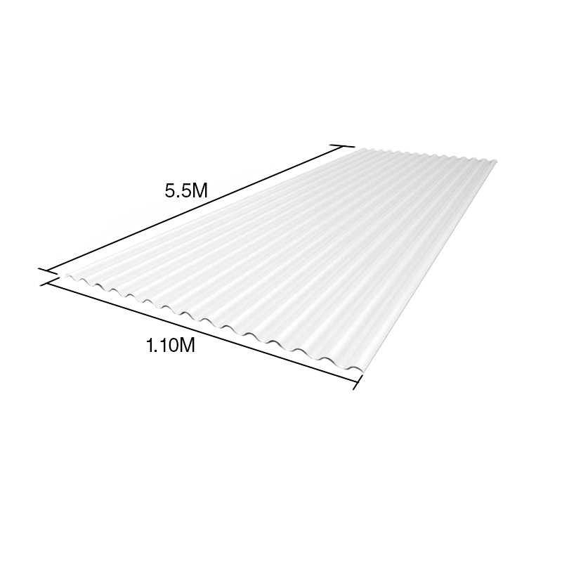 Chapa acanalada policarbonato opalina 5.5m x 1.1m x 0.8mm