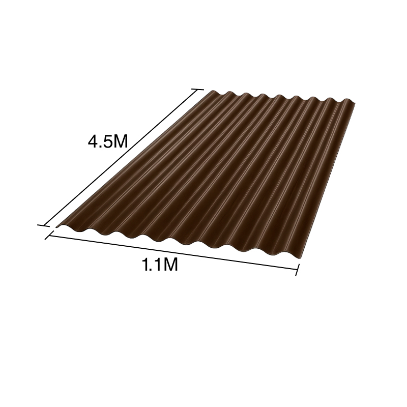 Chapa acanalada policarbonato fume 4.5m x 1.1m x 0.8mm