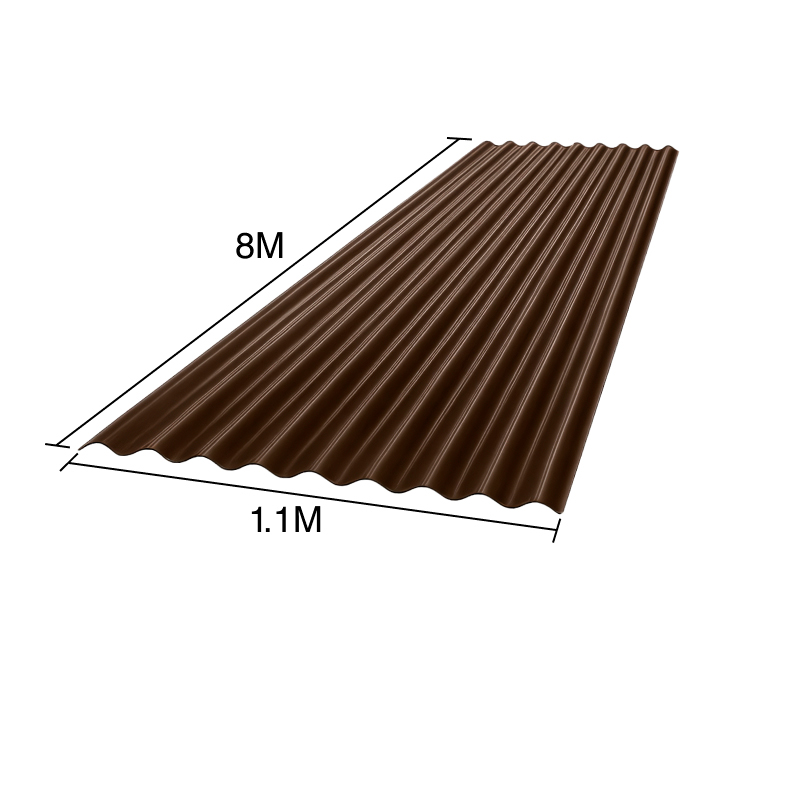 Chapa acanalada policarbonato fume 8m x 1.1m x 0.8mm