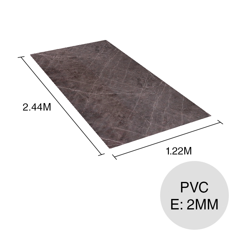 Placa PVC interior simil marmol pulpis gris brillante 2mm x 1.22m x 2.44m