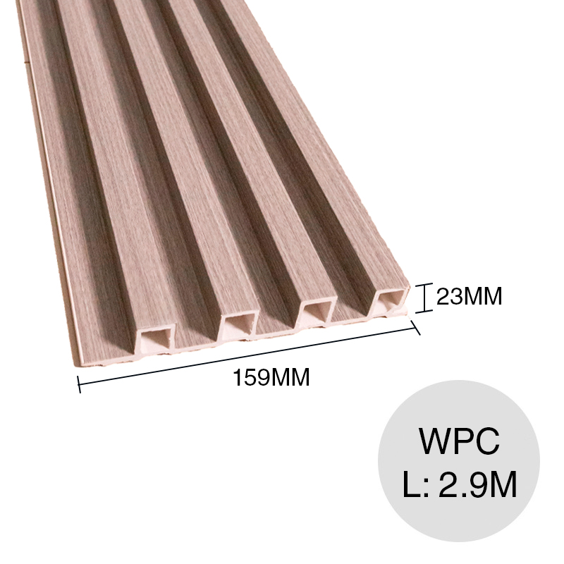 Revestimiento varillado WPC interior gris 23mm x 159mm x 2.9m