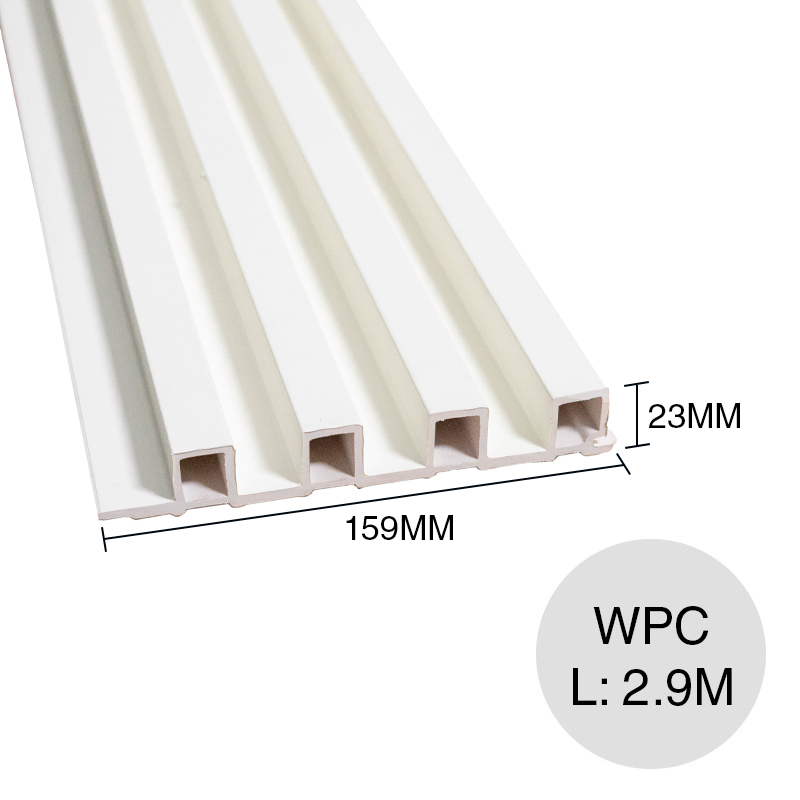 Revestimiento varillado WPC interior marfil 23mm x 159mm x 2.9m