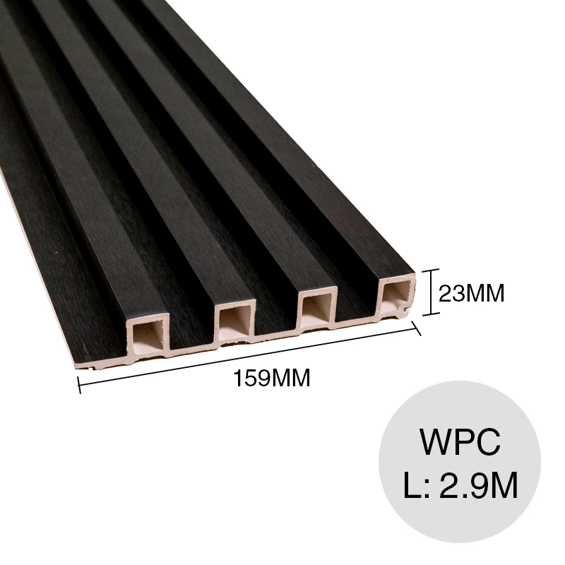 Revestimiento varillado WPC interior negro 23mm x 159mm x 2.9m