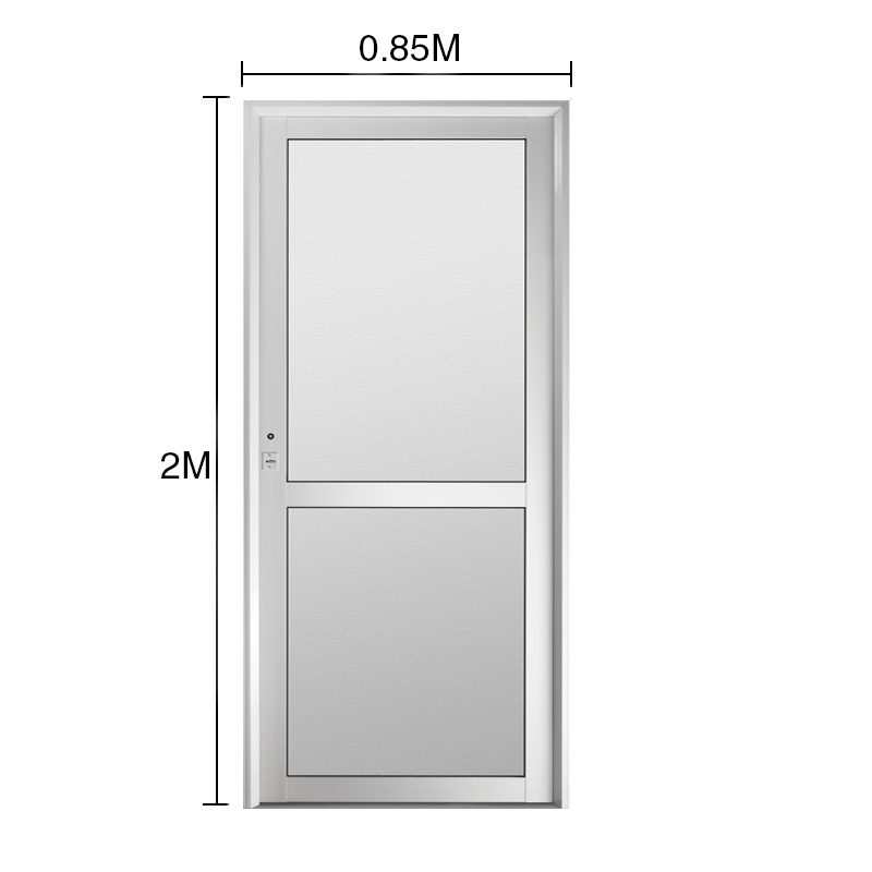 Puerta aluminio Clasic tablero tubular vidrio entero blanca 0.80m x 2.00m derecha