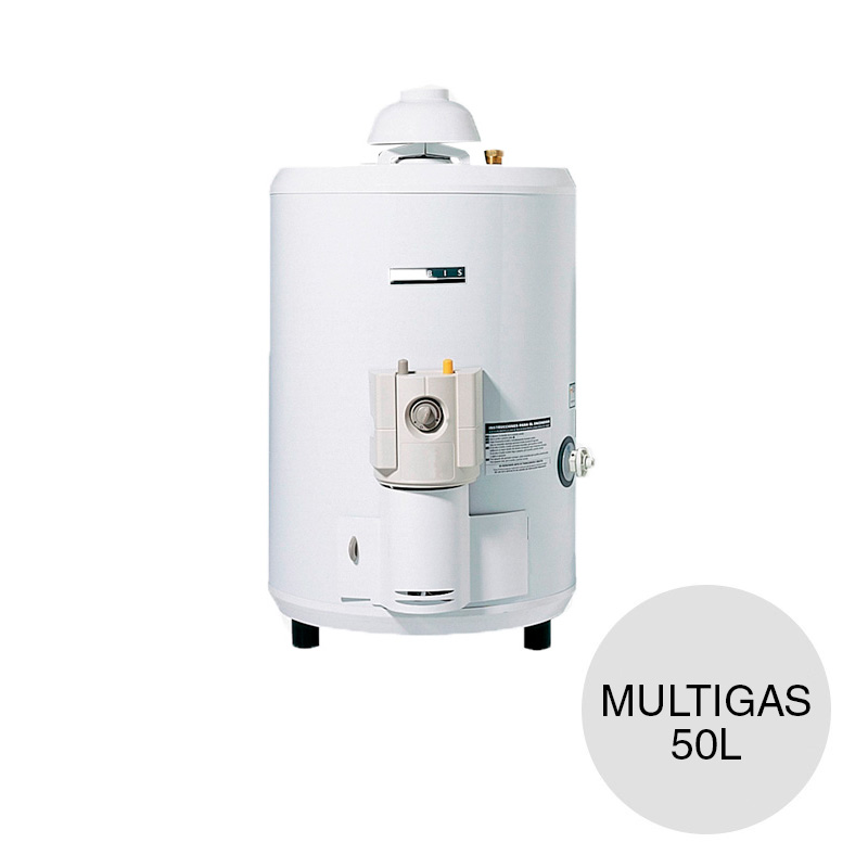 Termotanque c/conexion superior multigas 50l ø 496mm x 811mm