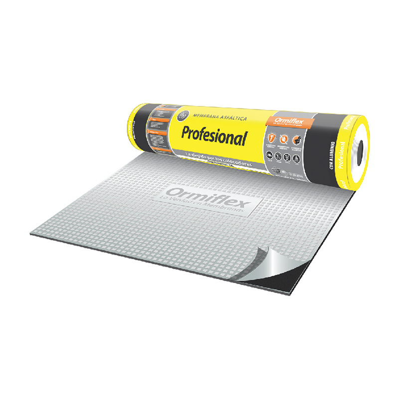 Membrana asfaltica c/aluminio flexible tricapa Profesional no transitable expuesta 40kg 1m x 10m rollo x 10m²