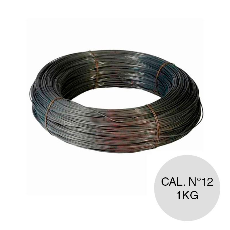 Alambre atar acero recocido calibre N°12 x ø 2.64mm rollo x 1kg