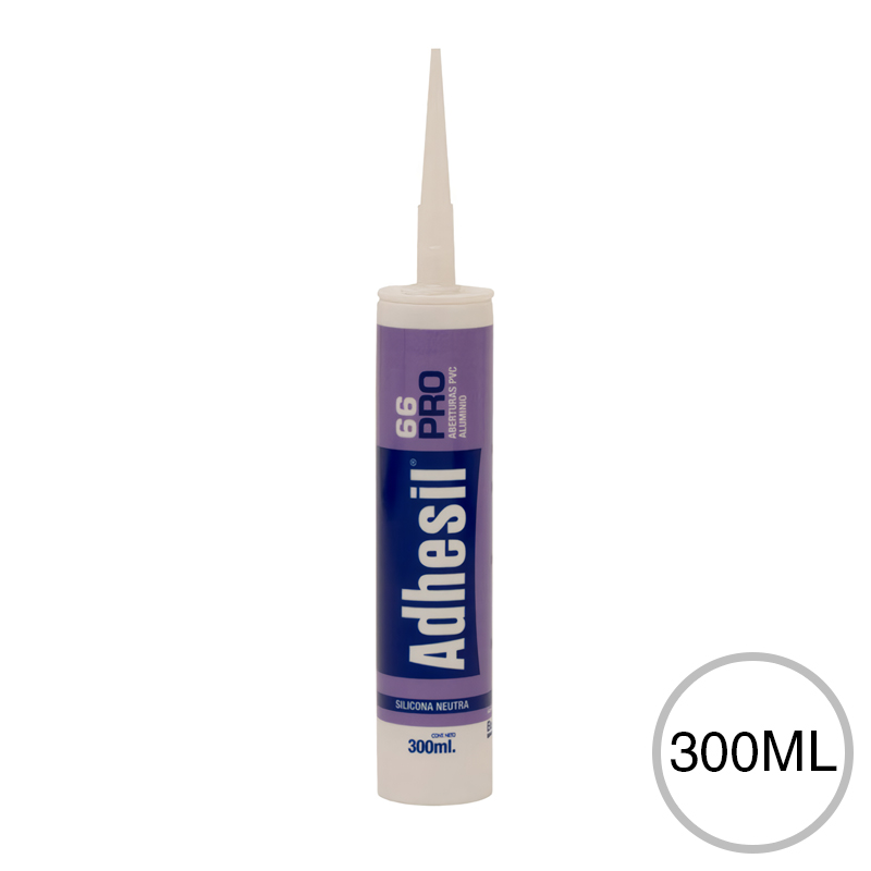 Sellador silicona neutra 66 Pro p/aberturas PVC aluminio transparente cartucho x 300ml