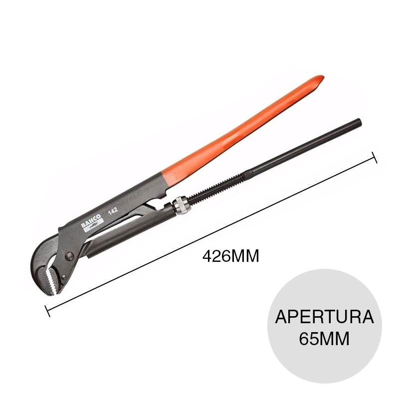 Llave ajustable p/caño apertura 65mm acero 426mm