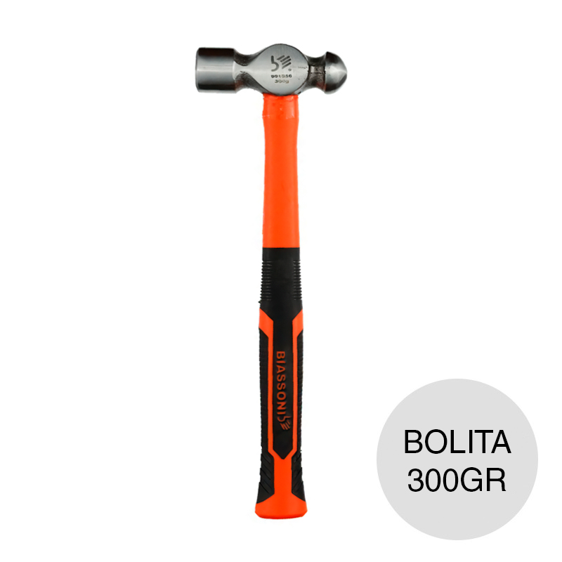 Martillo bolita acero c/mango fibra de vidrio 300gr