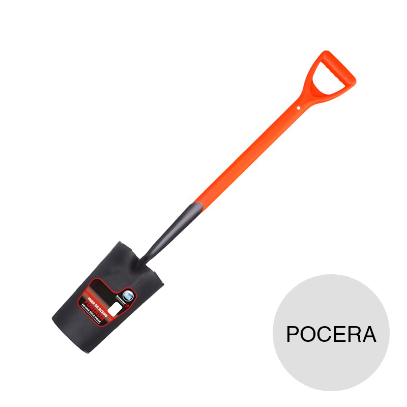 Pala forjada pocera cabo corto empuñadura fibra de vidrio