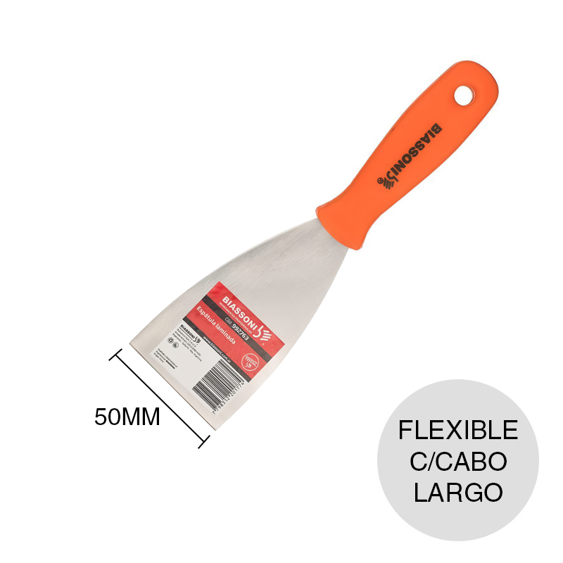 Espatula flexible Pintor acero laminado c/cabo largo x 50mm