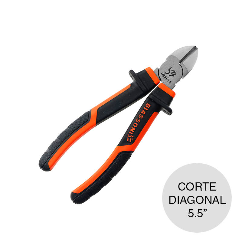 Alicate acero c/mango bicomponente corte diagonal 5.5"