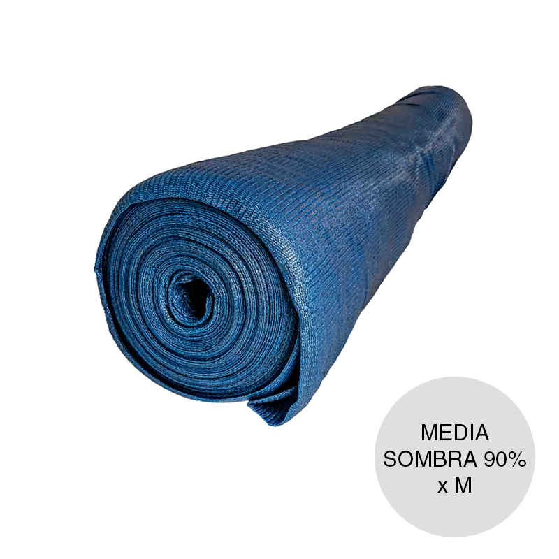 Media sombra al 90% Nacional polietileno azul rollo x 4m x m