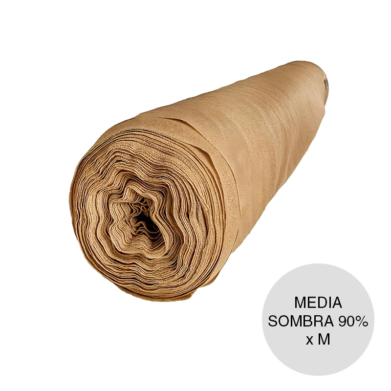 Media sombra al 90% Nacional polietileno beige rollo x 4m x m
