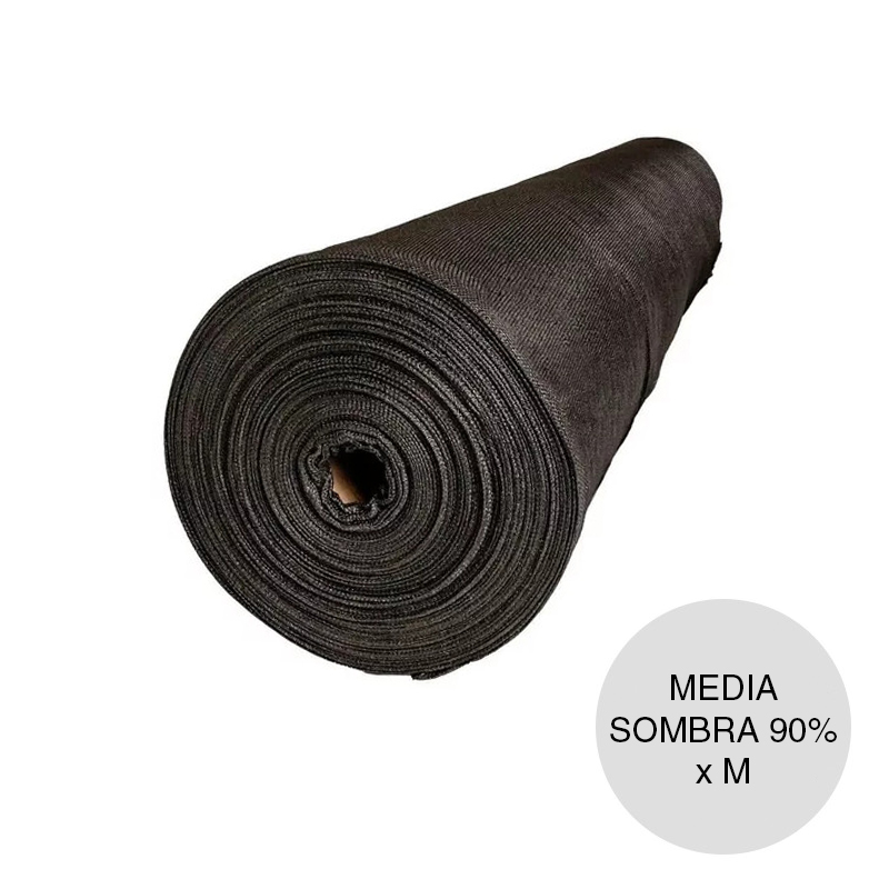 Media sombra al 90% Nacional polietileno negro rollo x 4m x m