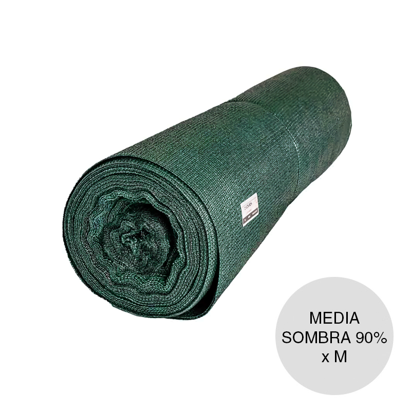 Media sombra al 90% Nacional polietileno verde rollo x 4m x m