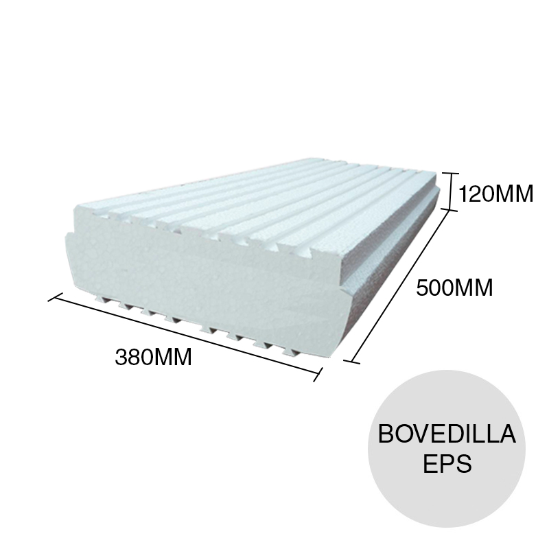 Bovedilla losa viguetas EPS densidad estandar 120mm x 380mm x 500mm