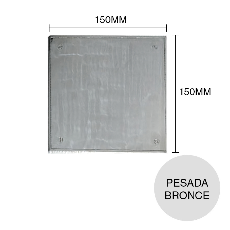 Tapa ciega Pesada desagüe piso bronce fundido pulido 150mm x 150mm