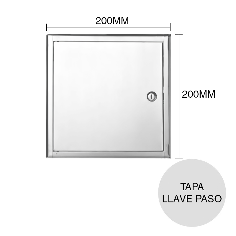 Tapa llave de paso acero inoxidable 200mm x 200mm