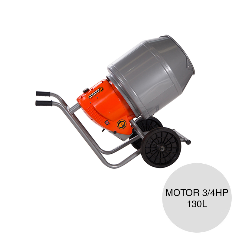 Hormigonera Compact 130 c/motor 3/4hp rueda maciza 130l