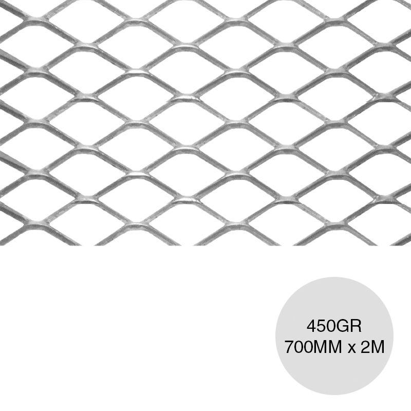 Metal desplegado liviano c/nervadura 450gr hoja 700mm x 2m