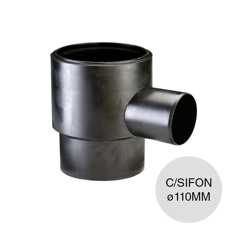 Bajo pileta X c/sifon desagüe cloacal pluvial polipropileno union deslizante ø 110mm
