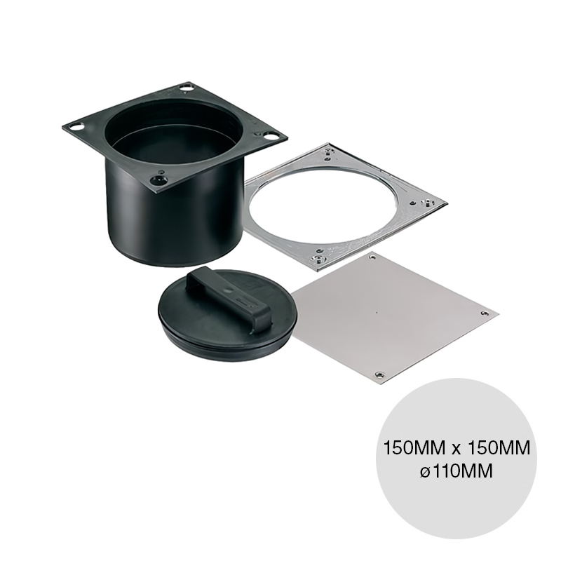 Kit tapa desagüe cloacal pluvial polipropileno union deslizante 150mm x 150mm x ø 110mm