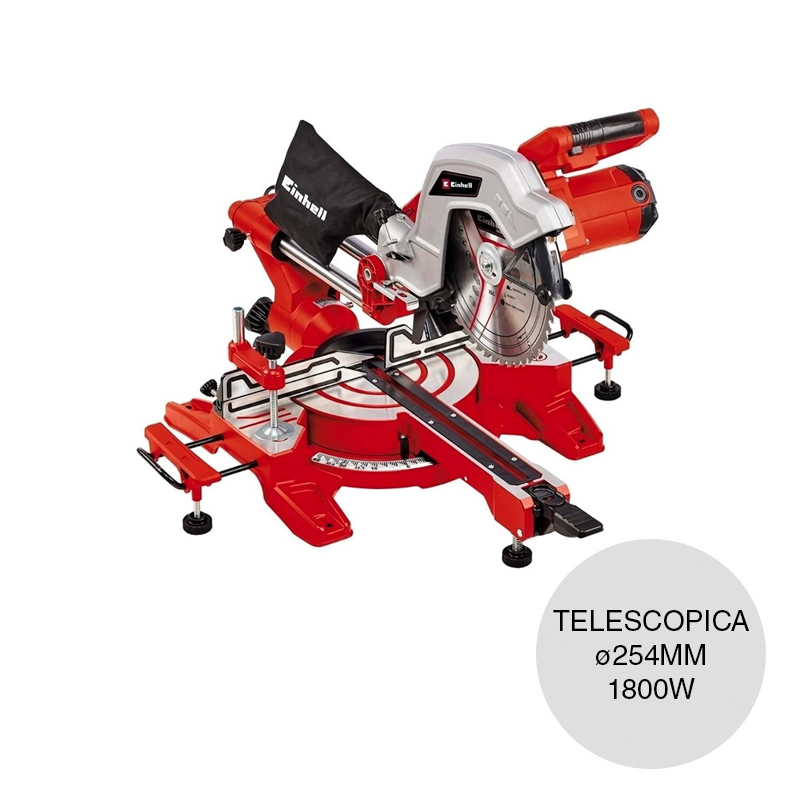 Sierra ingletadora telescopica TE-SM ø 254mm 1800w 5000rpm