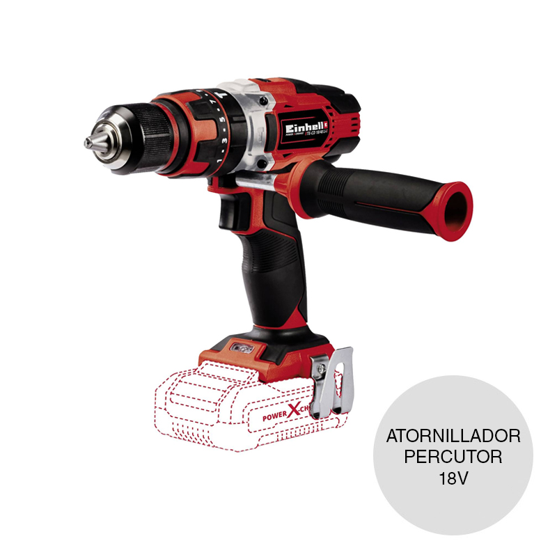 Taladro atornillador percutor inalambrico TE-CD 18v mandril 13mm