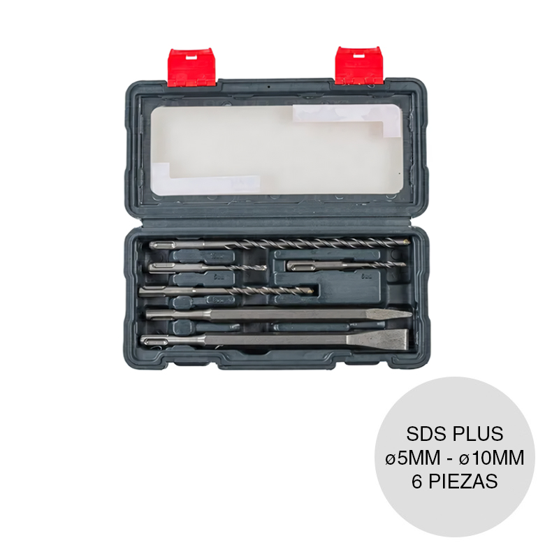Set mechas cinceles SDS Plus ø 5mm - ø 10mm caja x 6 piezas