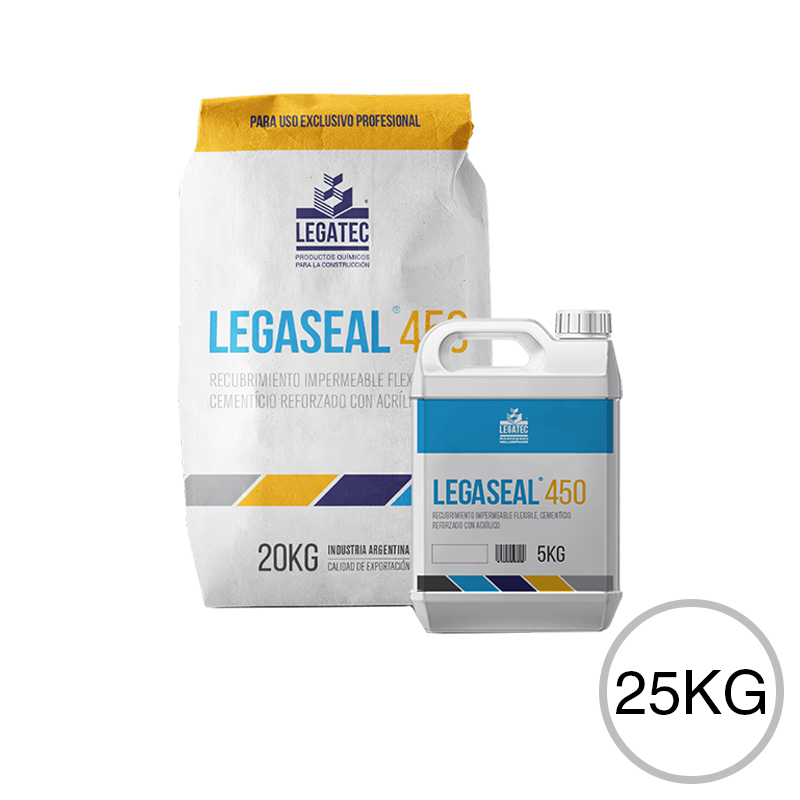 Recubrimiento impermeabilizante cementicio flexible Legaseal 450 predosificado pack x 25kg