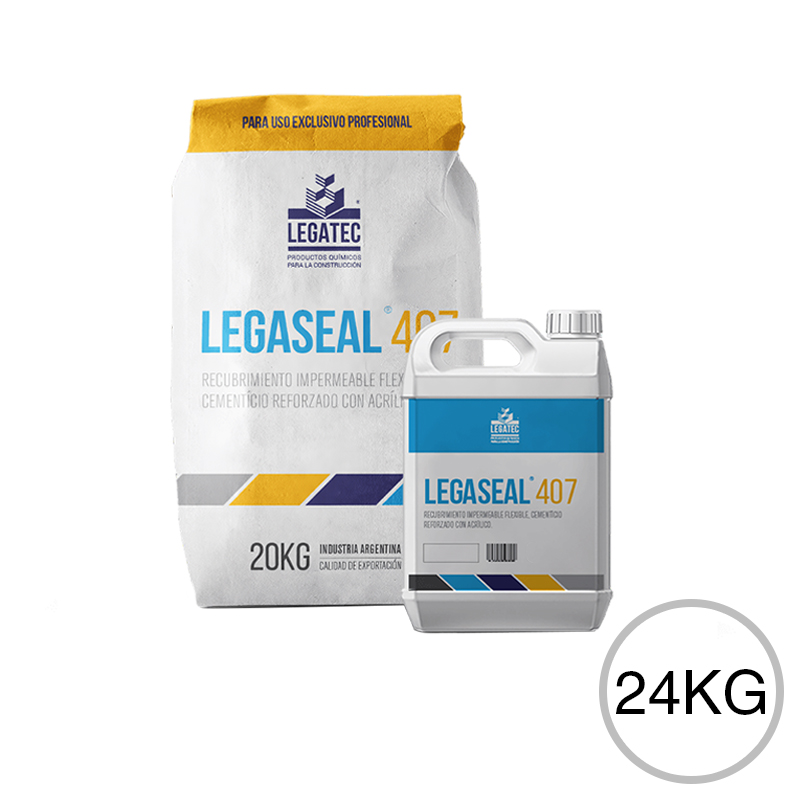 Recubrimiento impermeabilizante cementicio Legaseal 407 predosificado pack x 24kg