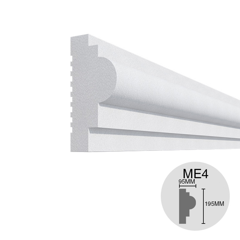 Moldura decorativa exterior p/frentes ME4 EPS s/revestir 95mm x 195mm x 1m
