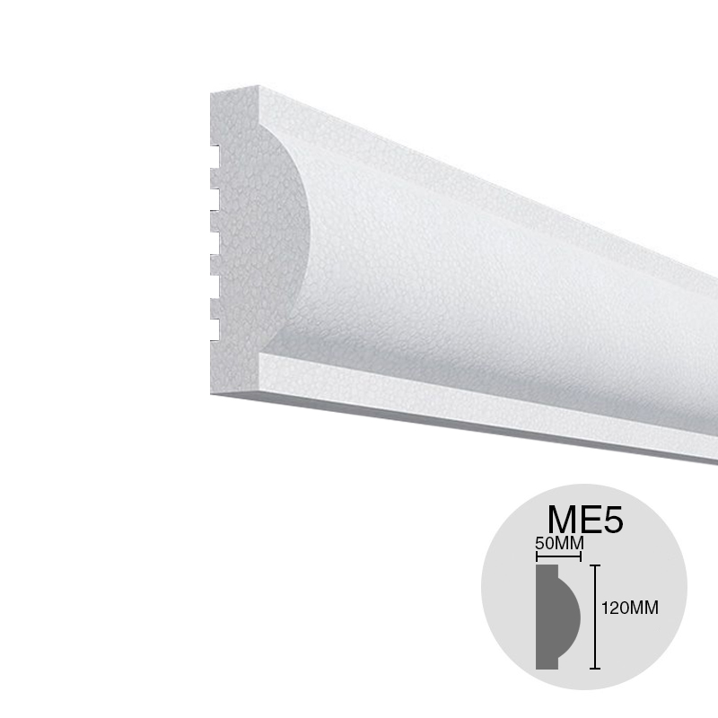 Moldura decorativa exterior p/frentes ME5 EPS s/revestir 50mm x 120mm x 1m