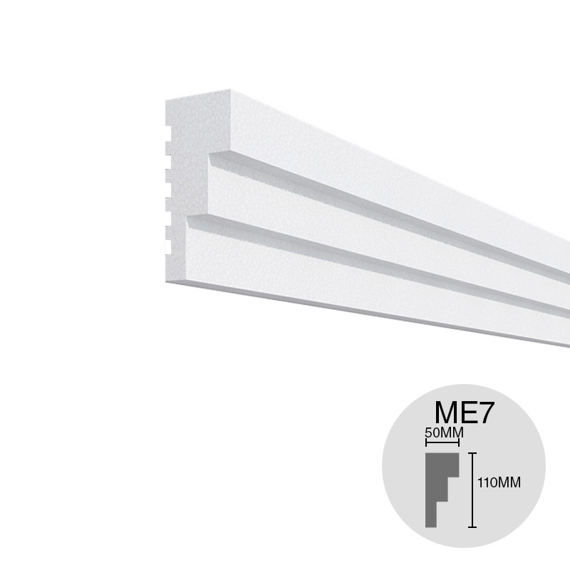 Moldura decorativa exterior p/frentes ME7 EPS s/revestir 50mm x 110mm x 1m