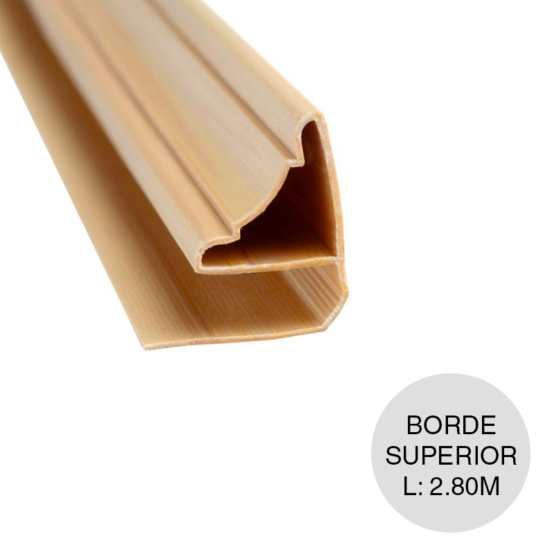 Perfil borde superior PVC p/cielorraso marron claro x 2.80m