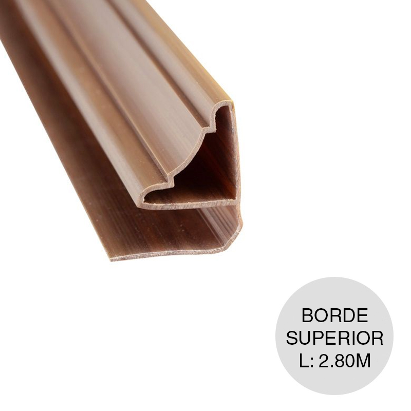 Perfil borde superior PVC p/cielorraso marron oscuro x 2.80m
