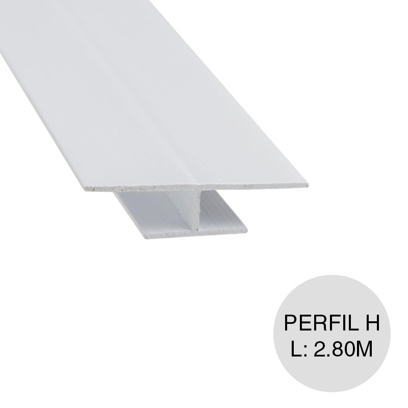 Perfil H PVC p/cielorraso gris fresno x 2.80m