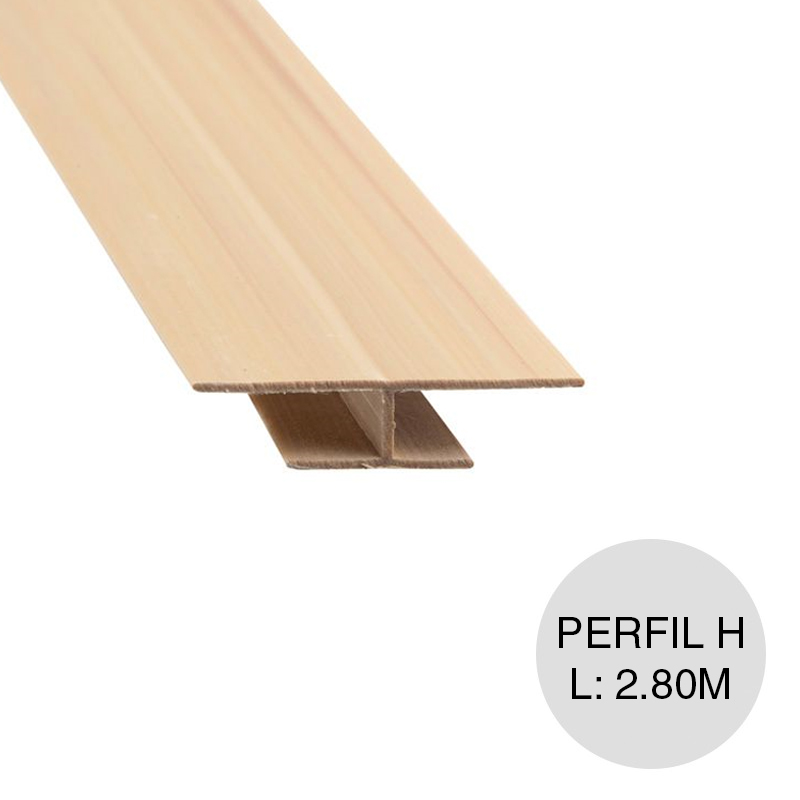 Perfil H PVC p/cielorraso marron claro x 2.80m