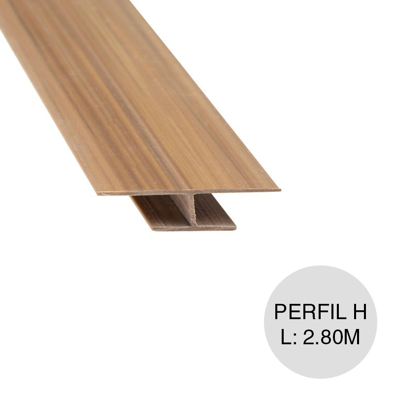 Perfil H PVC p/cielorraso marron oscuro x 2.80m