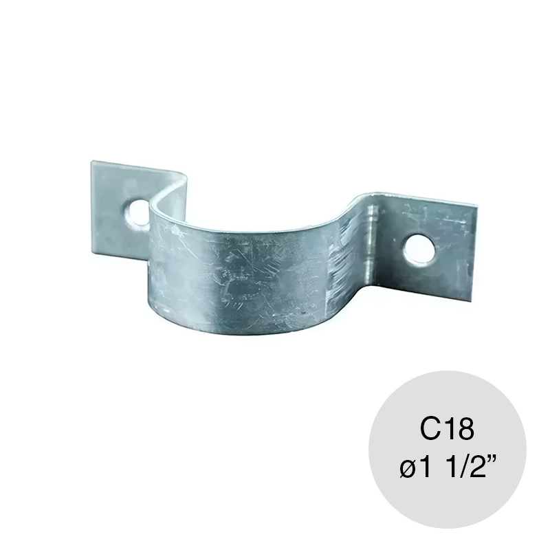 Grampa abrazadera omega p/caños chapa galvanizada C18 ø 1 1/2"