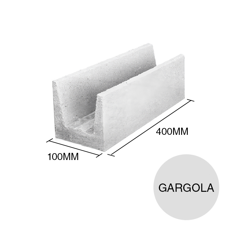 Gargola p/desagüe techos hormigon 100mm x 400mm