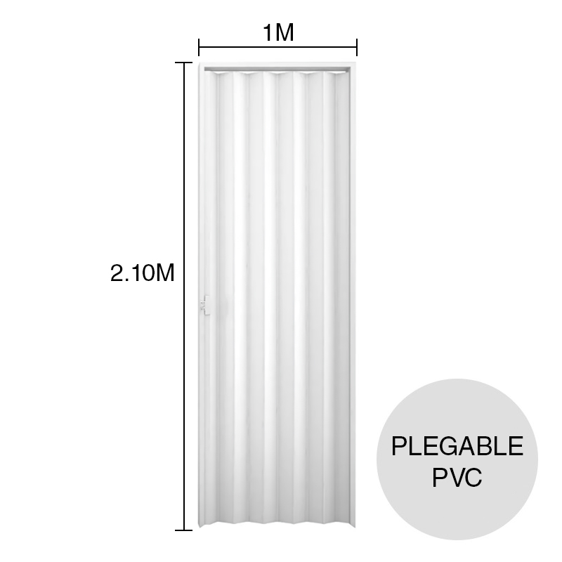 Puerta interior plegable PVC reforzada blanco 1m x 2.10m