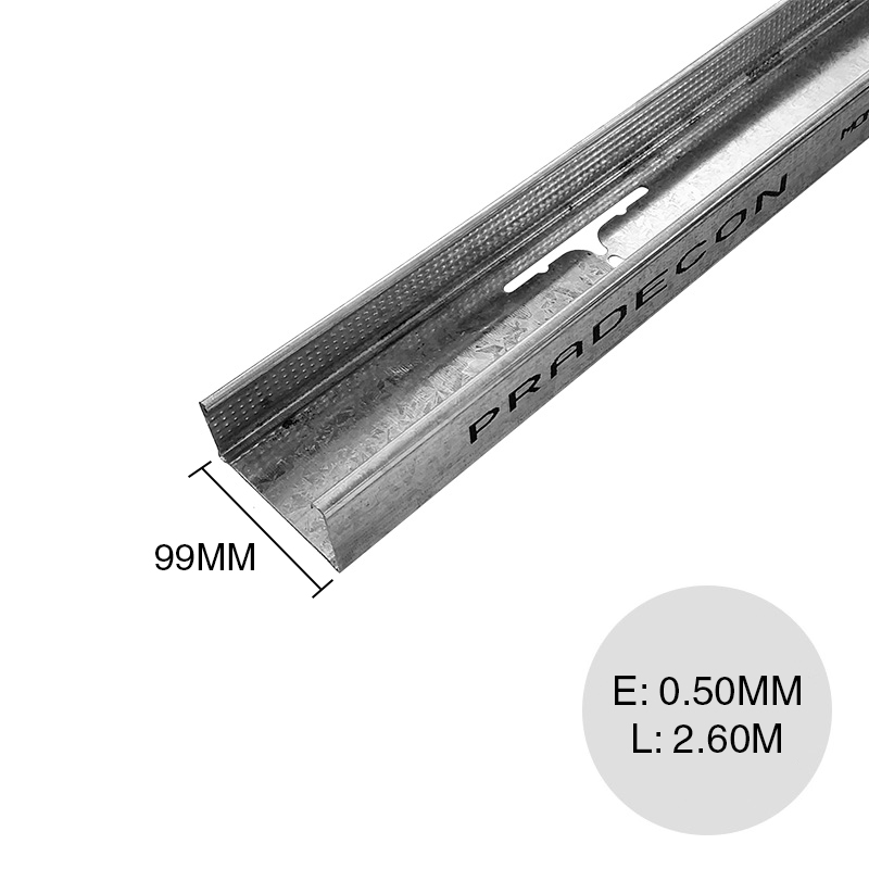 Perfil Drywall montante 99mm x 0.50mm x 2.60m