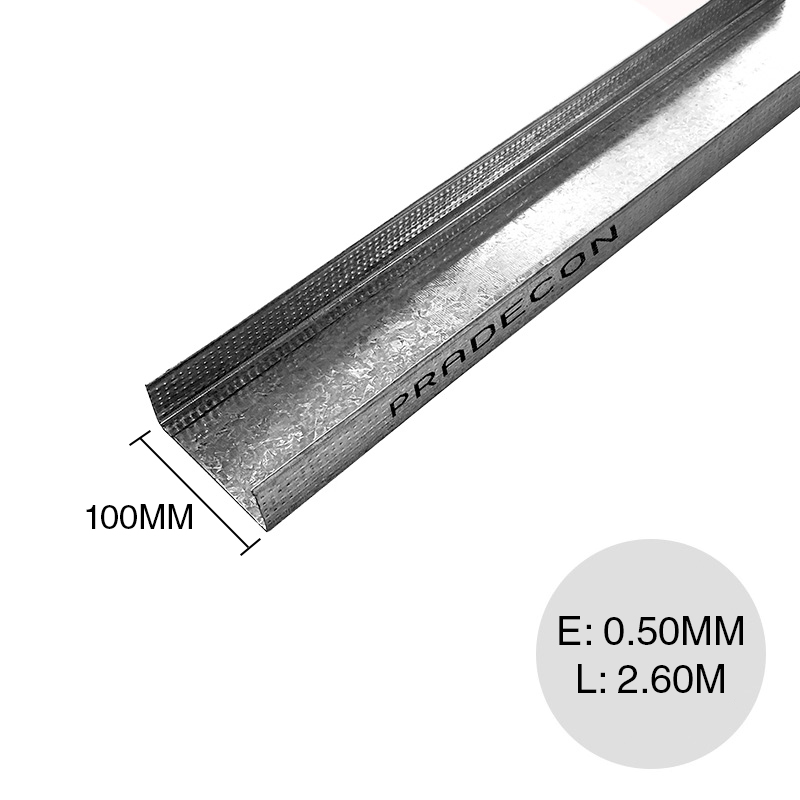 Perfil Drywall solera 100mm x 0.50mm x 2.60m