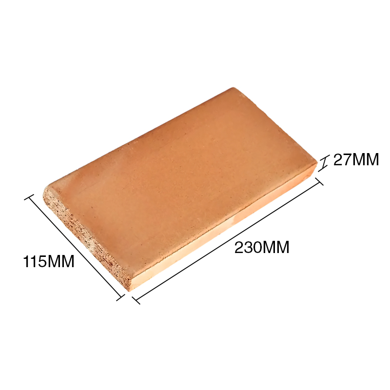 Tejuela refractaria canto redondeado arcilla natural 115mm x 240mm x 27mm