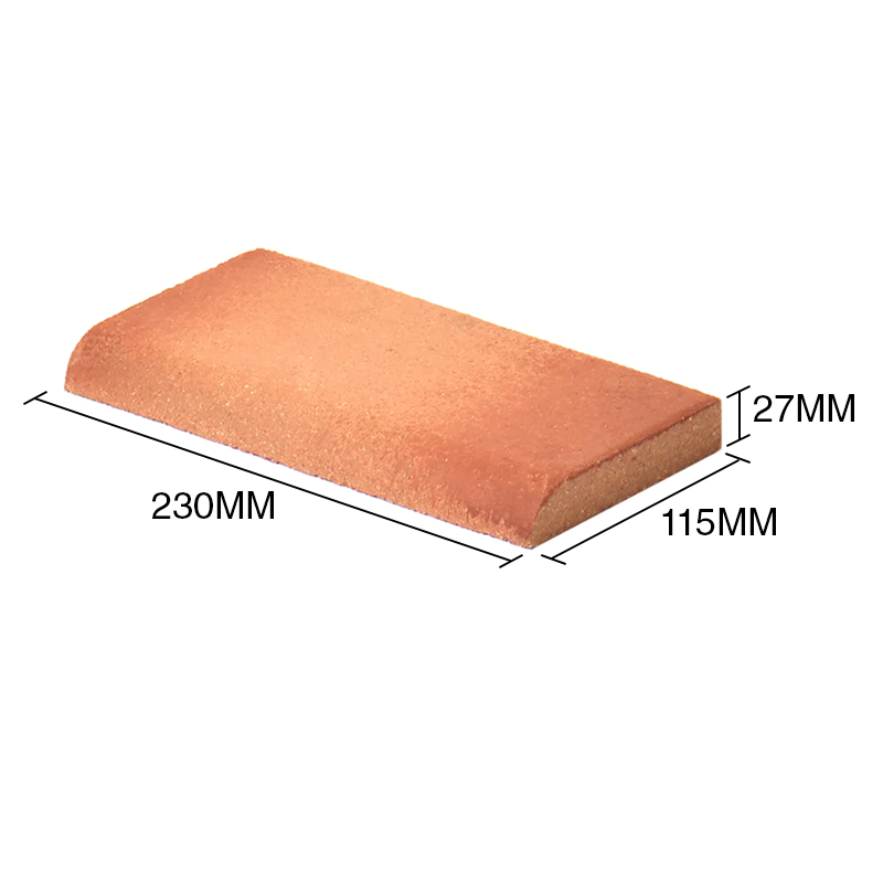 Tejuela refractaria canto plano arcilla natural 115mm x 240mm x 27mm