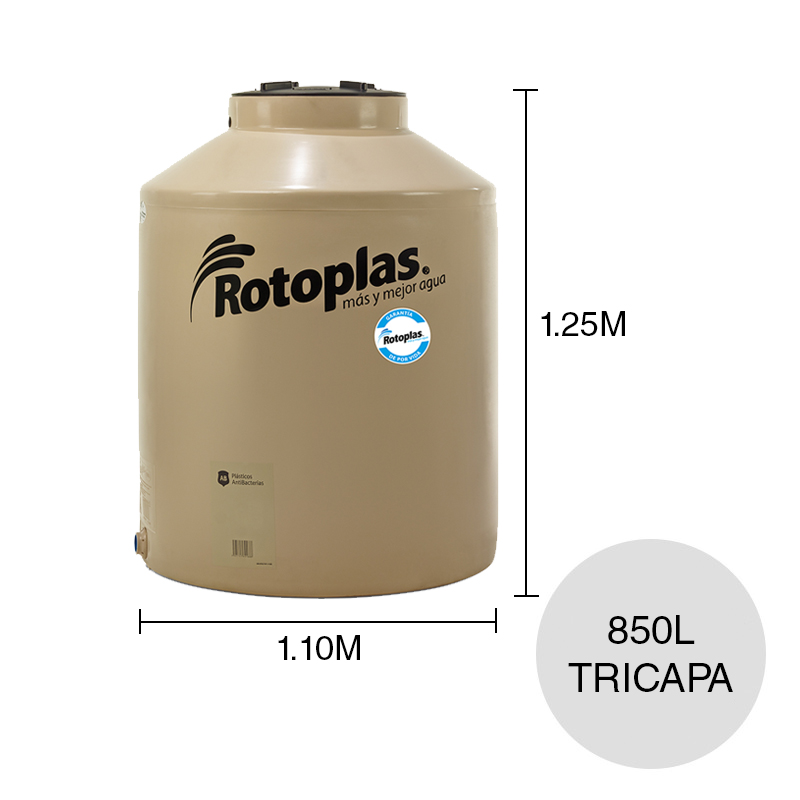 Tanque agua 850l GDPV Estandar tricapa polietileno beige ø 1.10m x 1.25m